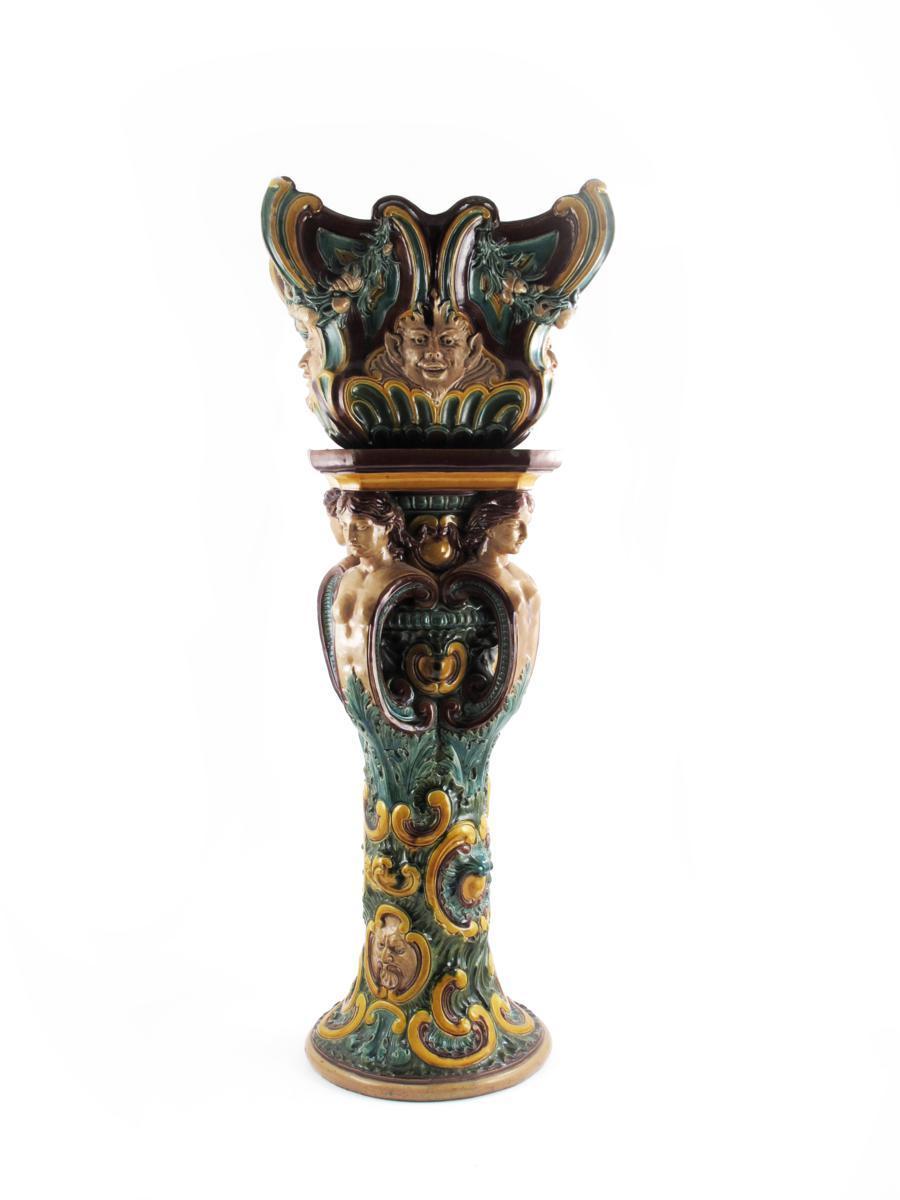 Appraisal: A Doulton Lambeth Majolica jardiniere and stand