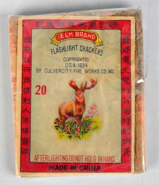 Appraisal: Elk Brand -Pack Firecrackers Class Logo crackers Condition Near Mint