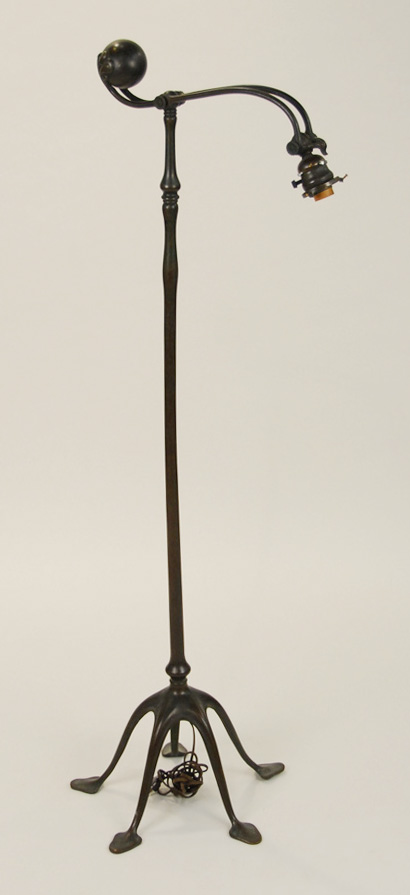 Appraisal: TIFFANY STUDIOS PATINATED BRONZE FLOOR LAMP base of one foot