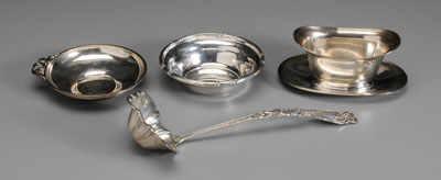 Appraisal: Four pieces sterling silver punch ladle Whiting Josephine no monogram