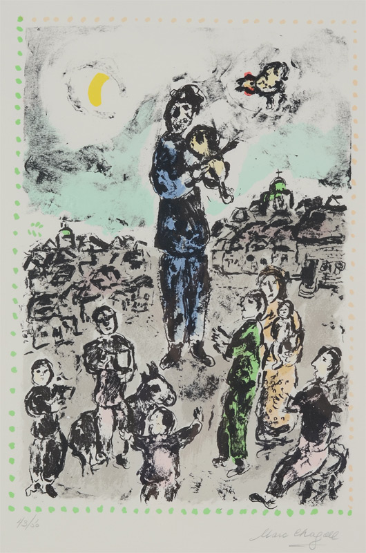 Appraisal: CHAGALL Marc Russian-French - ''Concert in the Park'' Lithograph in