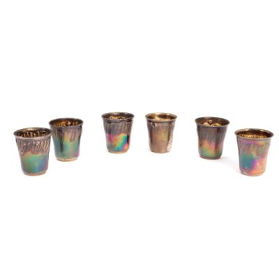 Appraisal: Six small French silver tot cups probably Louis Coignet circa