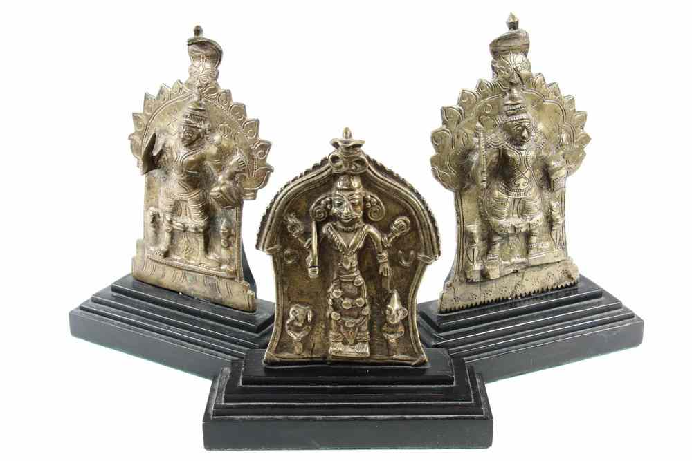 Appraisal: TIBETAN BRONZE PRAYER PLAQUES - Architectural Plaques in Bronze featuring