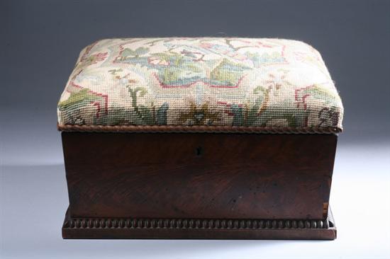 Appraisal: VICTORIAN MAHOGANY TEA CHEST mid- th century Square needlework cover