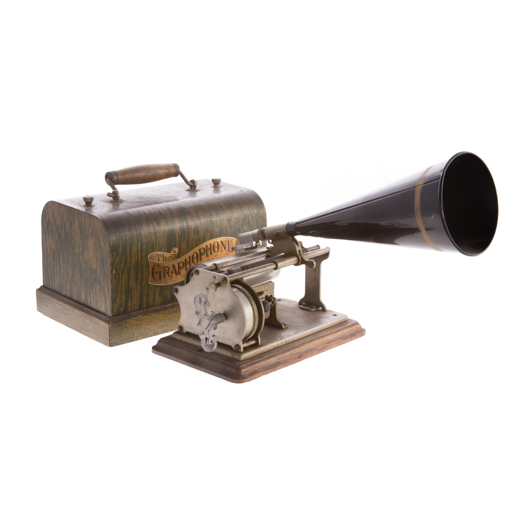 Appraisal: Columbia Model Q graphophone circa open works machine mounted on