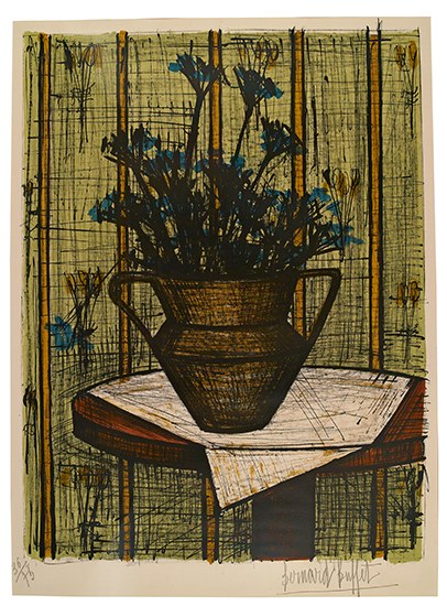 Appraisal: BERNARD BUFFET Vase de Fleurs Color lithograph x mm x