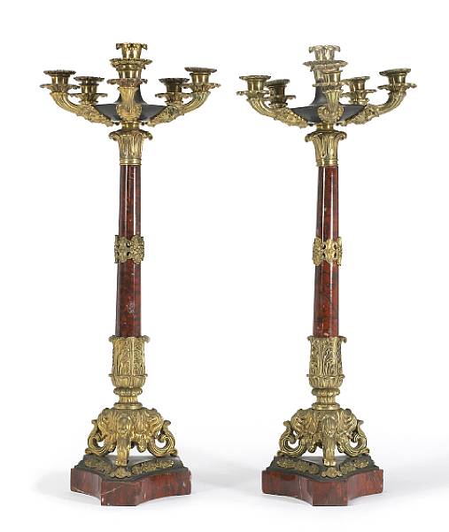 Appraisal: A pair of Charles X style gilt and patinated bronze