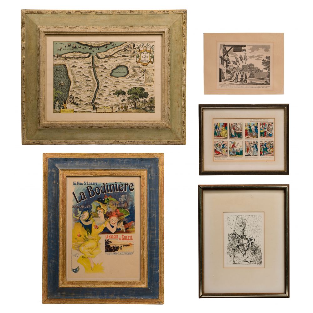 Appraisal: PRINT ASSORTMENT items including an El Cid printed signature Dali