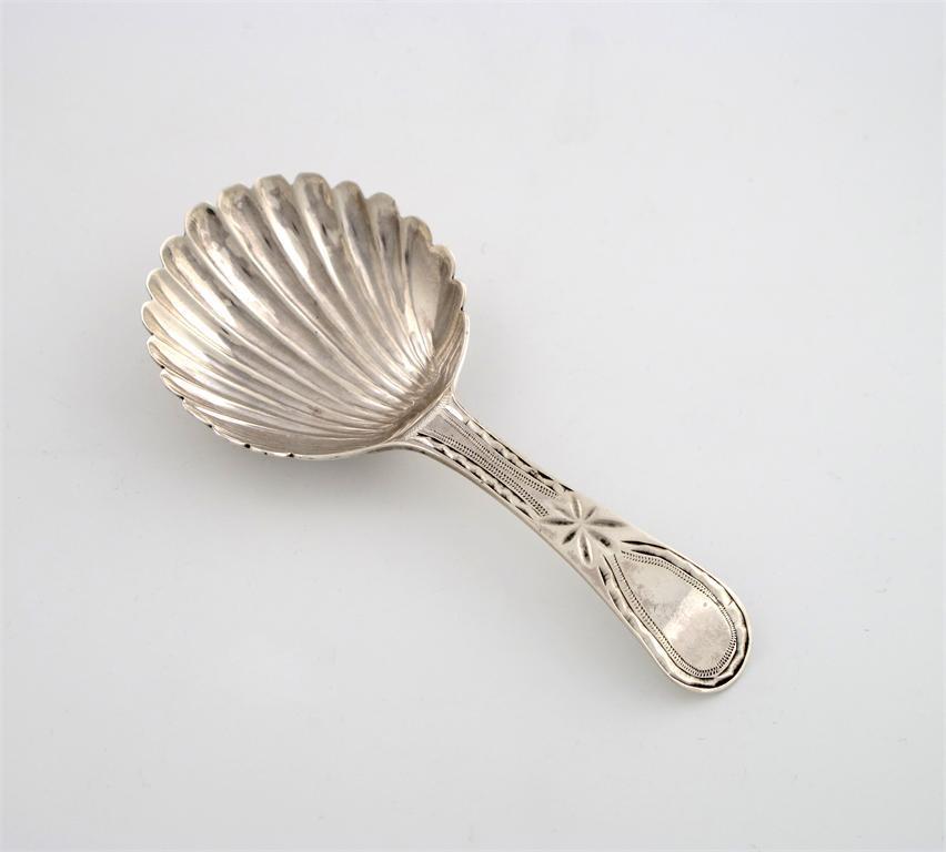 Appraisal: A George III provincial silver caddy spoon