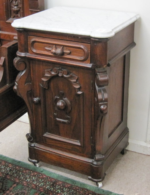 Appraisal: VICTORIAN WALNUT CABINET NIGHTSTAND Renaissance Revival American c with conformingly