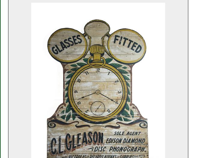 Appraisal: TRADE SIGN FOR C L GLEASON POLYCROME DECORATED WITH PAIR