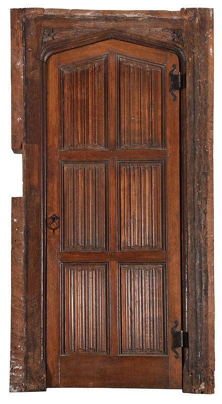 Appraisal: Gothic Gothic Style Carved Oak Door and Surround British or