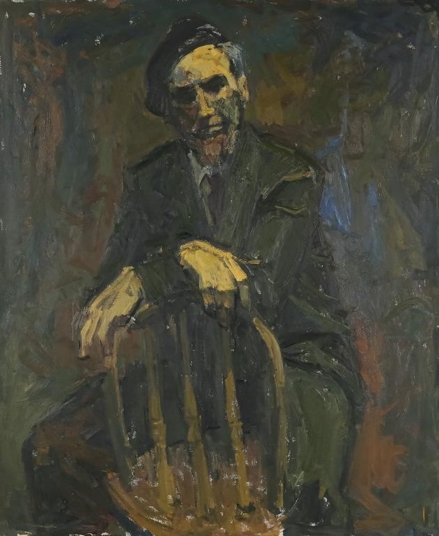 Appraisal: PATRICIA GROLL TYLER OIL ON CANVAS SEATED MANPatricia Groll-Tyler th