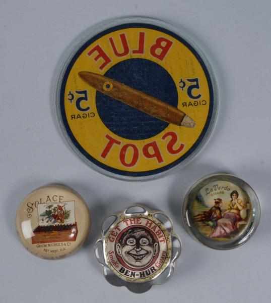 Appraisal: Lot of Cigar Advertising Paperweights Description to s Includes rare