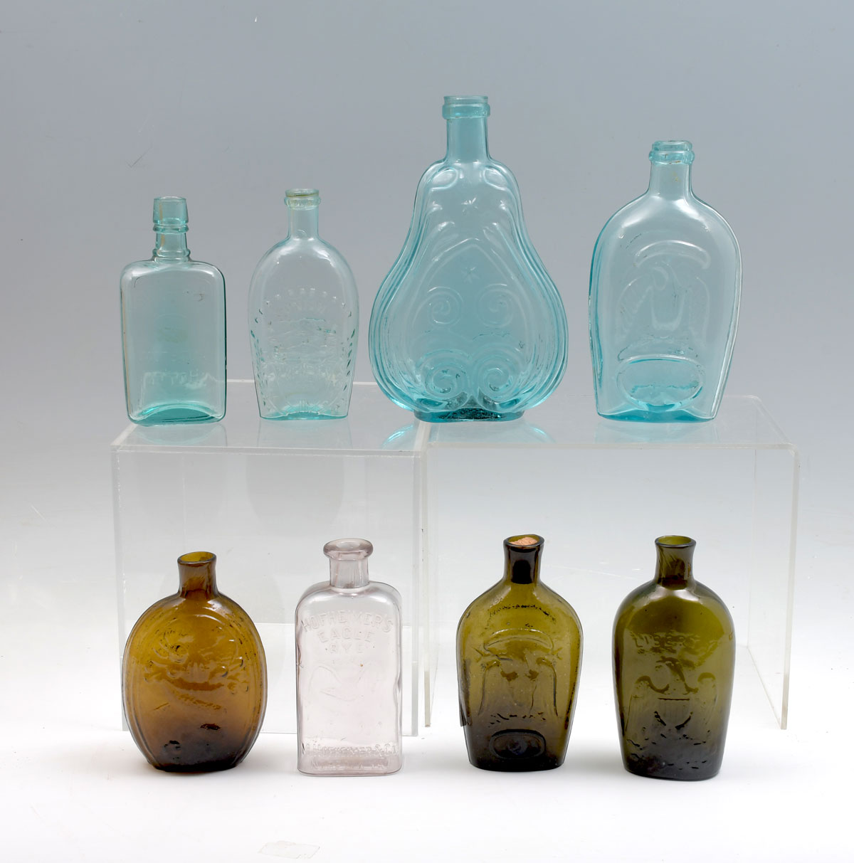 Appraisal: PC EARLY AMERICAN GLASS BOTTLE COLLECTION Comprising - th century