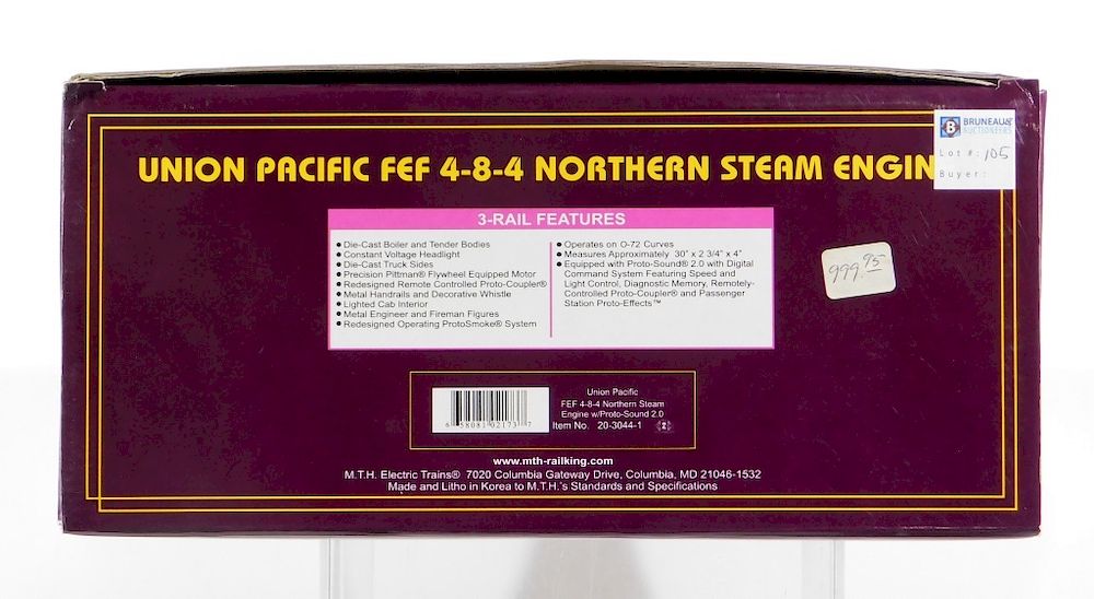 Appraisal: MTH Union Pacific FEF - - Northern Steam Engine United