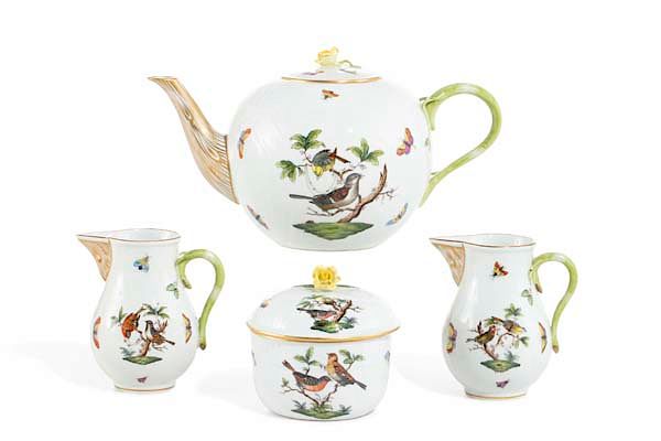 Appraisal: A Herend Rothschild Bird part tea service A Herend porcelain