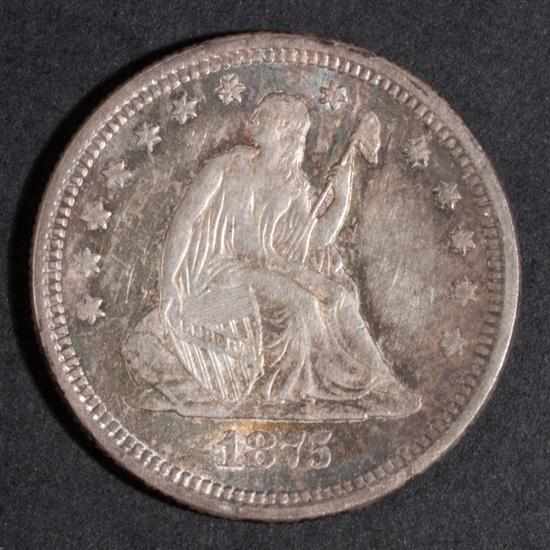 Appraisal: United States seated Liberty type silver quarter dollar -S MS-