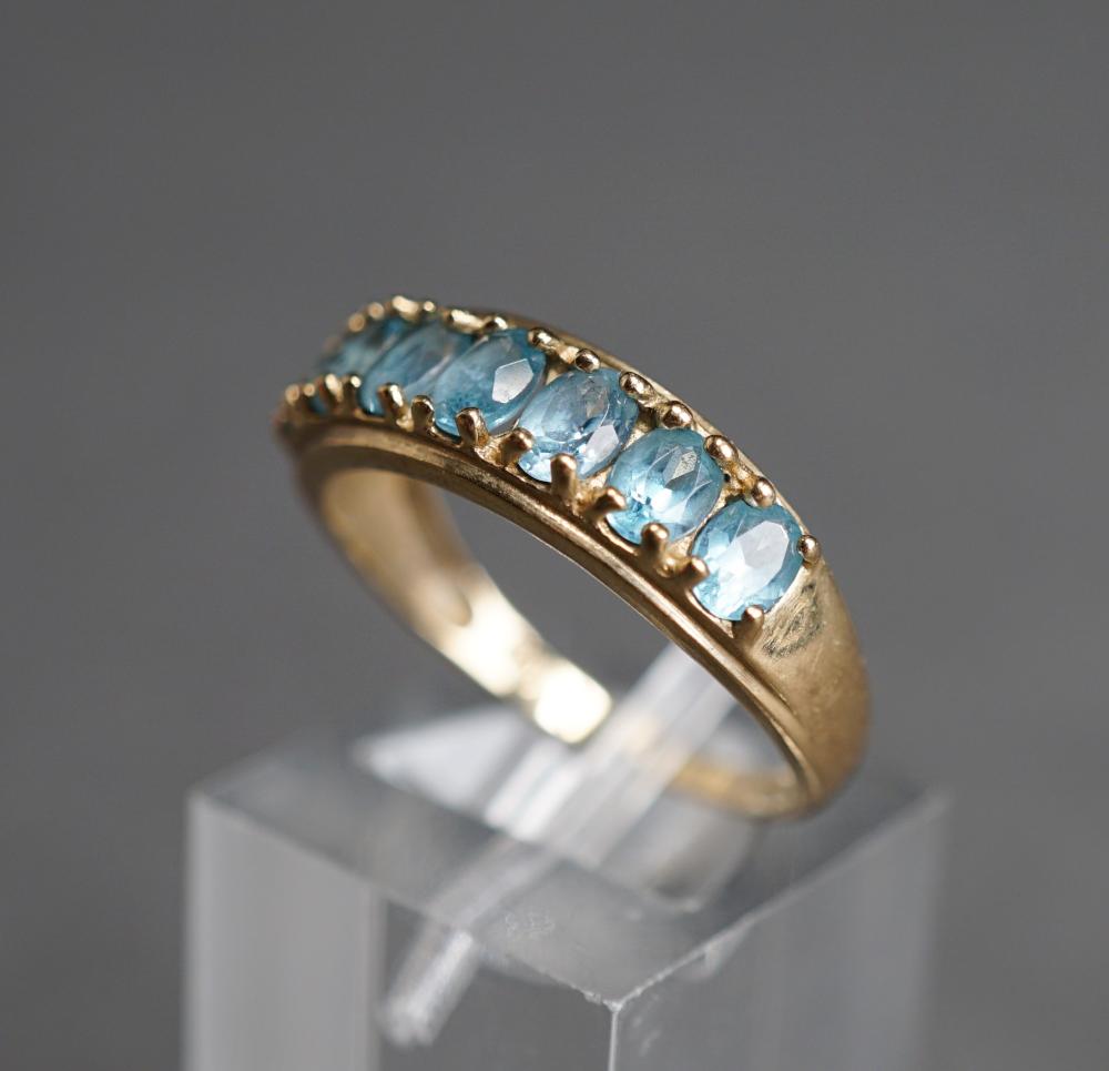 Appraisal: -Karat Yellow-Gold and Blue Topaz Ring gross dwt Size