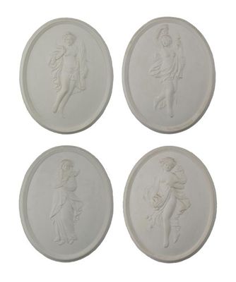 Appraisal: Four oval plaster plaques depicting the seasons each plaque cm