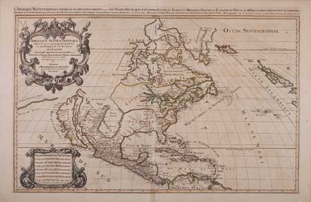 Appraisal: SANSON d'ABBEVILLE NICOLAS Amerique Septentrionale Large double-page engraved map x