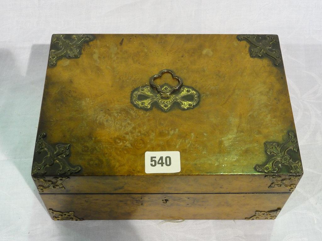 Appraisal: A walnut tea caddy converted to a trinket box with