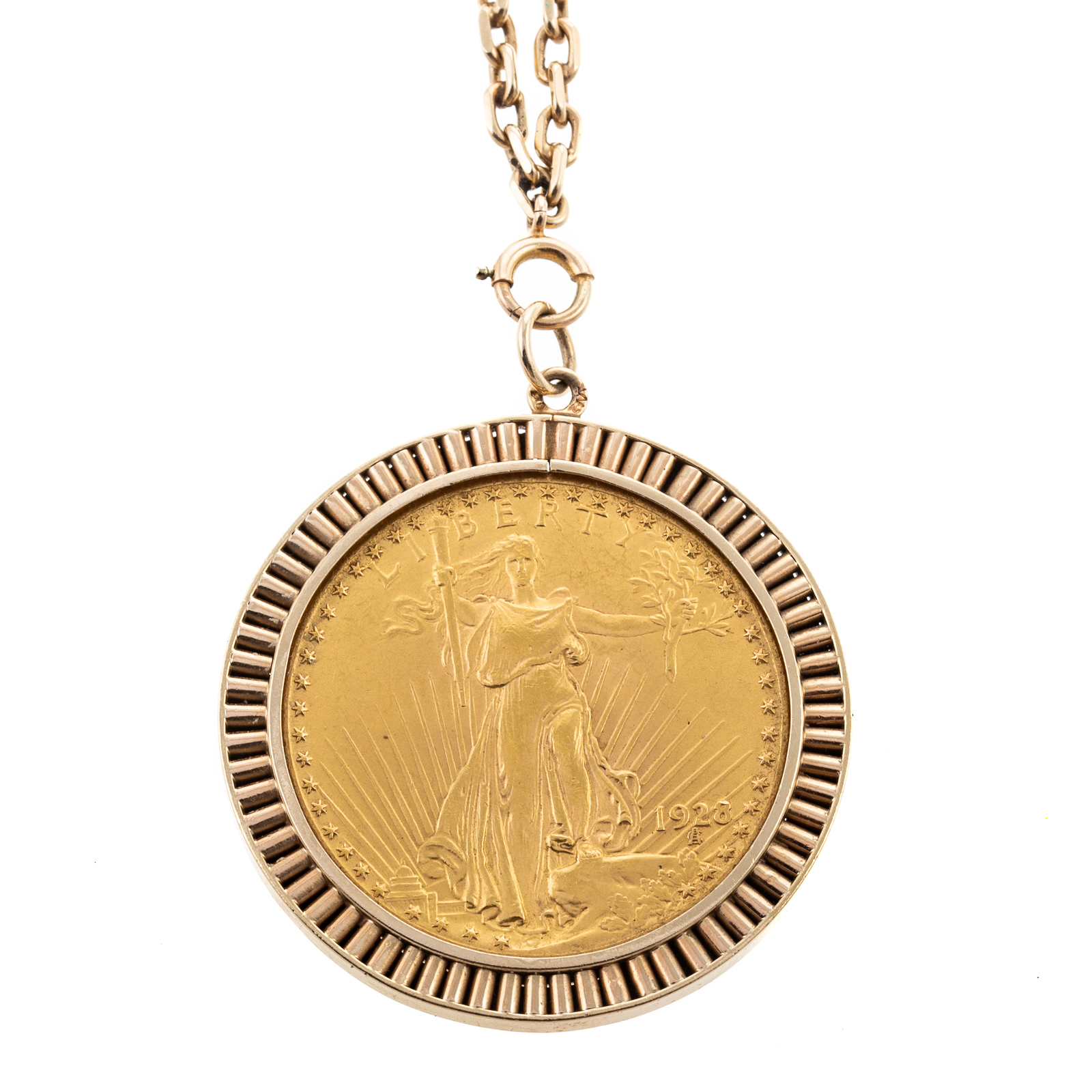 Appraisal: A SAINT GAUDENS DOUBLE EAGLE COIN NECKLACE K Saint Gaudens