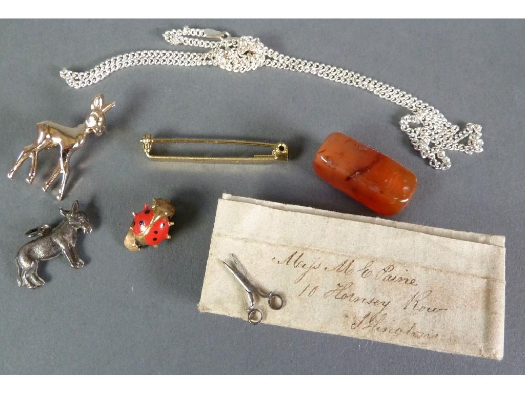 Appraisal: PAIR OF VICTORIAN TINY MINIATURE SCISSORS AND THE ACCOMPANYING HAND