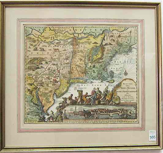 Appraisal: AFTER MATTHIAS SEUTTER German - HAND-COLORED COPPER-ENGRAVING ON PAPER MAP