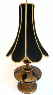 Appraisal: Hollywood Regency Lamp Hollywood Regency Lamp Large black and gold