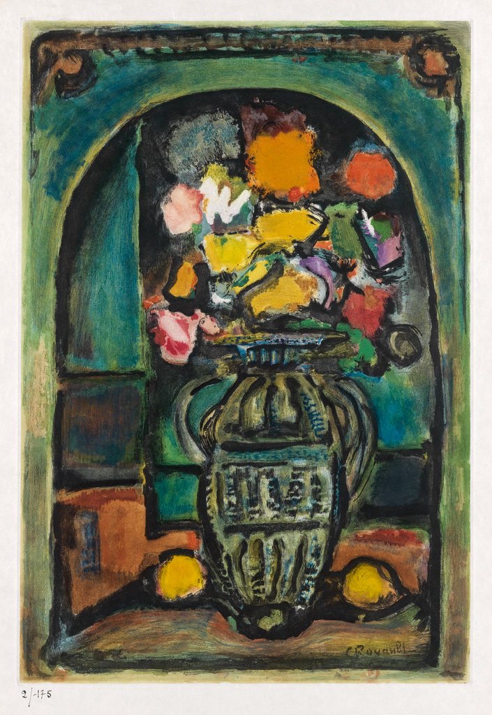 Appraisal: GEORGES ROUAULT Fleurs D coratifs Color aquatint circa x mm