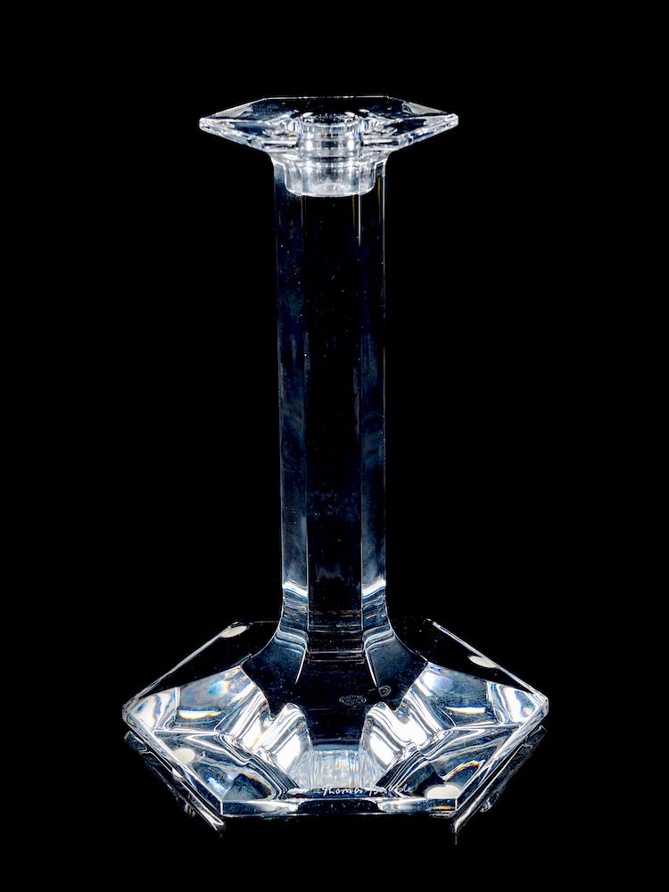 Appraisal: A Thomas Bastide for Baccarat Cut Glass Candlesti A Thomas