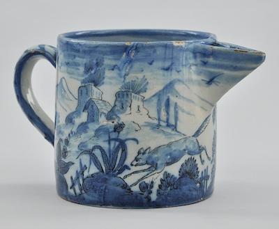 Appraisal: A Faience Milk Jug Italian th Century Earthenware handled jug