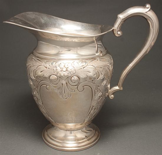 Appraisal: American repousse sterling silver water pitcher Frank Whiting second quarter-