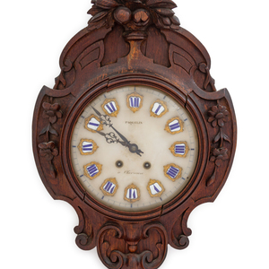 Appraisal: A French Walnut Wall Clock Dial Signed Paquelin a Chevreuse