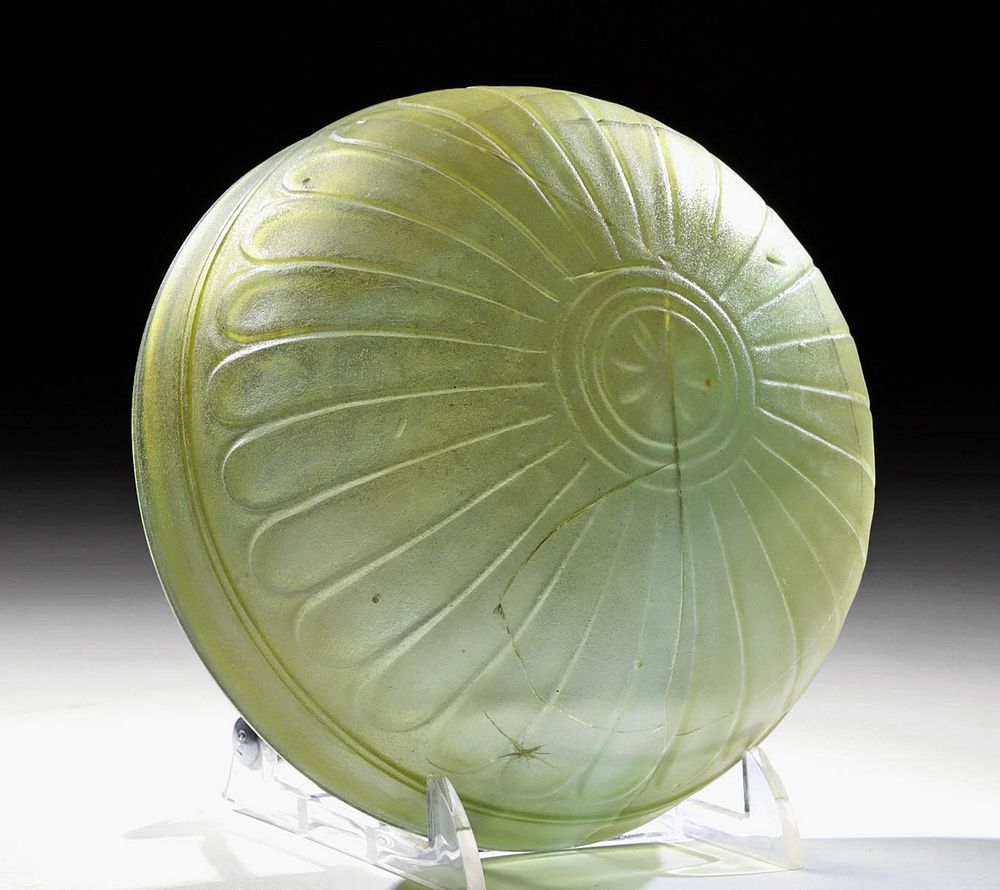 Appraisal: Superb Greek Hellenistic Glass Bowl w Petal Motif Greek Hellenistic