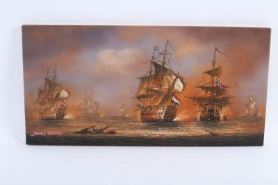 Appraisal: James Hardy th Century Shipping Scene The Battle of St