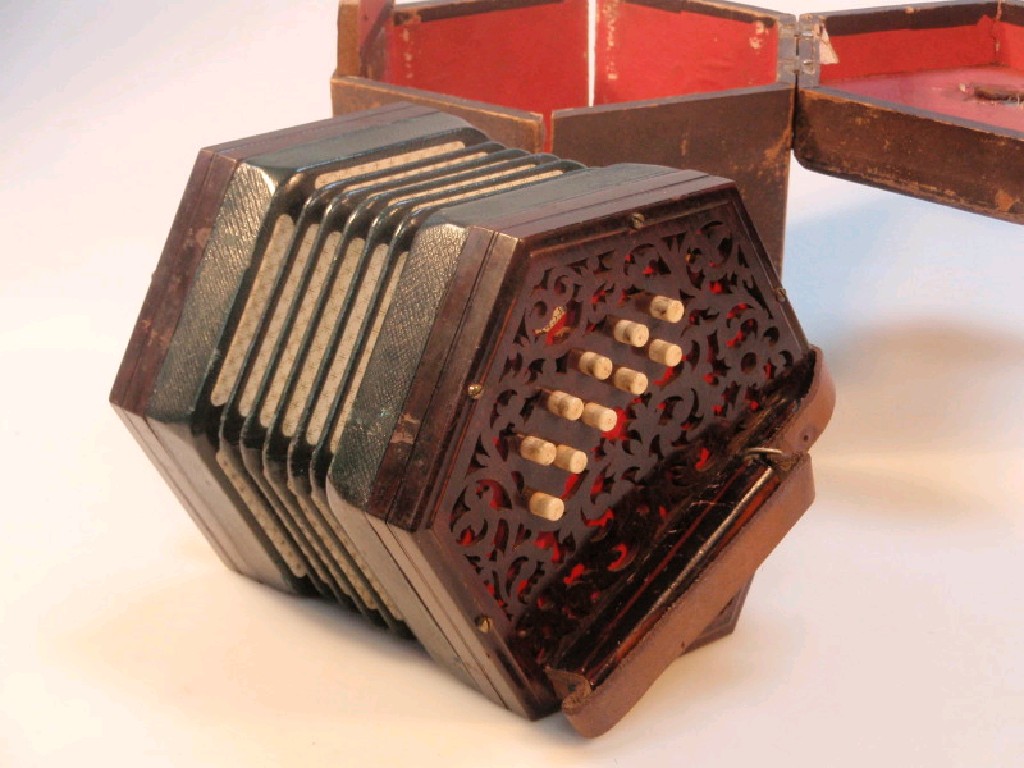 Appraisal: A Patent Concertina by J Wallis no with fret work