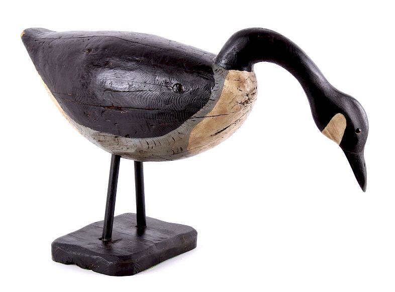 Appraisal: Folk Art Carved and Painted Wood Goose For your consideration