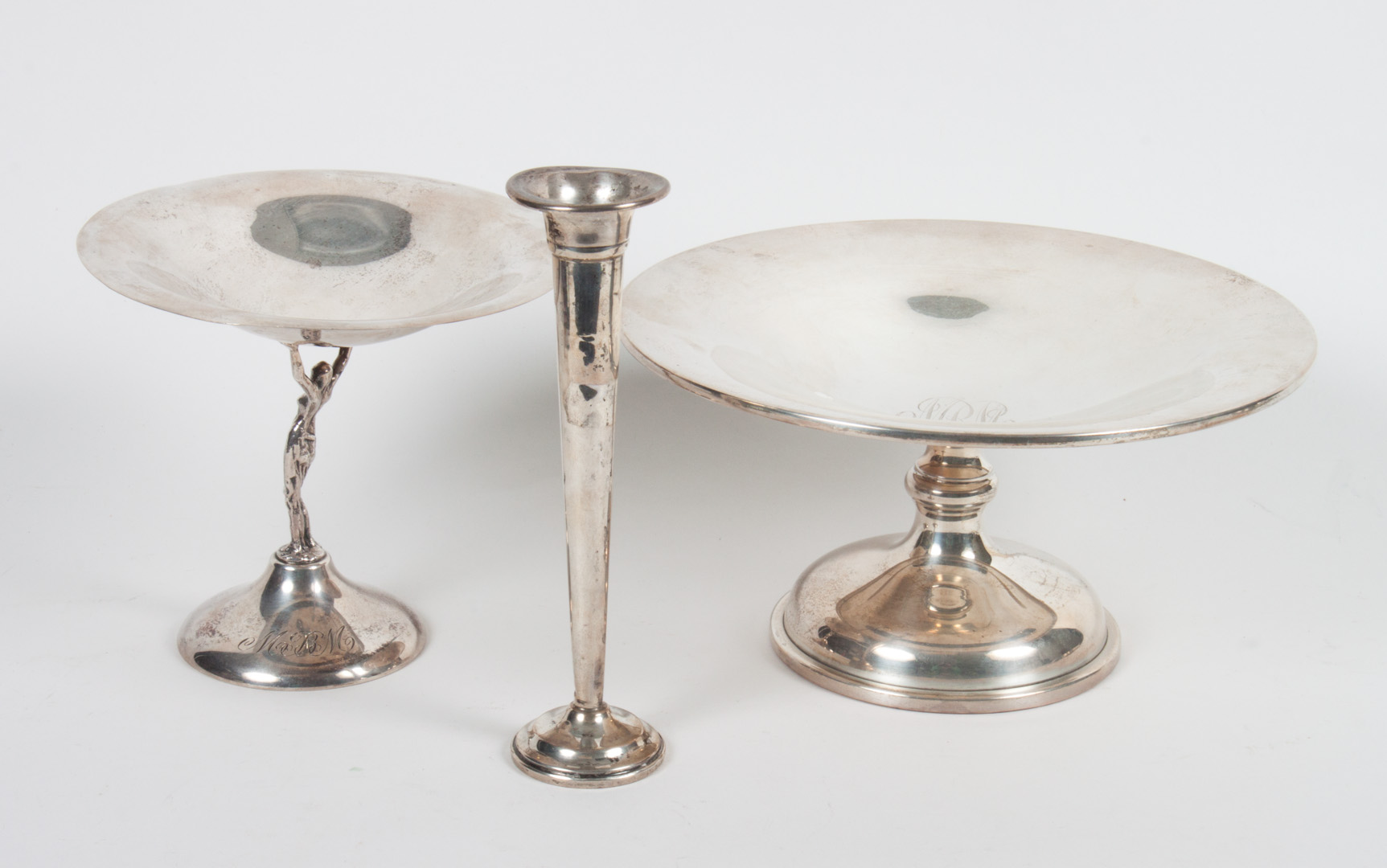 Appraisal: Three sterling silver table articles including unmarked silver Georgian style