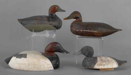 Appraisal: Four carved and painted duck decoys early th c