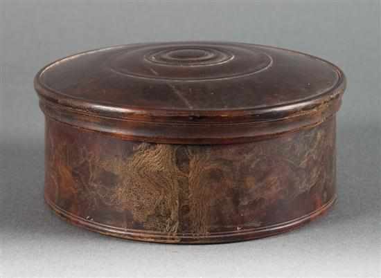 Appraisal: Victorian tortoiseshell vanity box second half- th century circular box