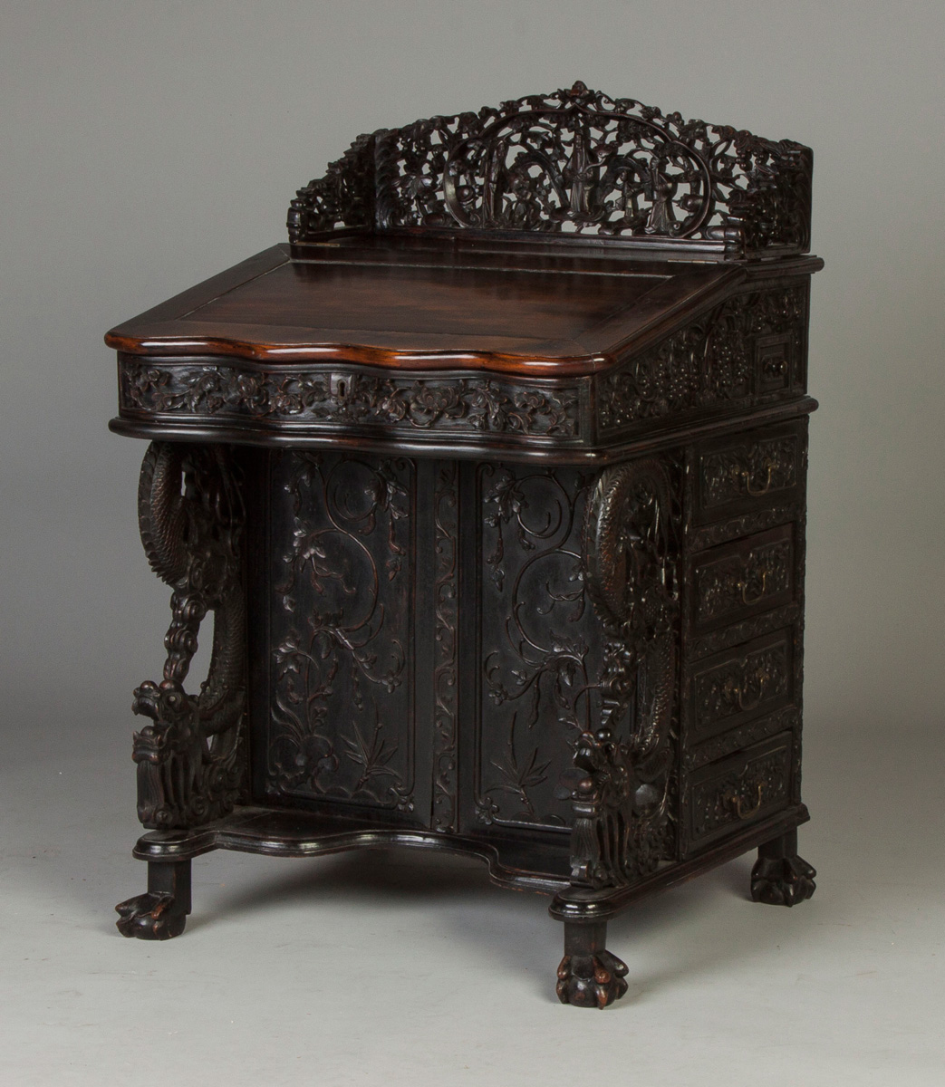 Appraisal: Chinese Carved Hardwood Desk th cent