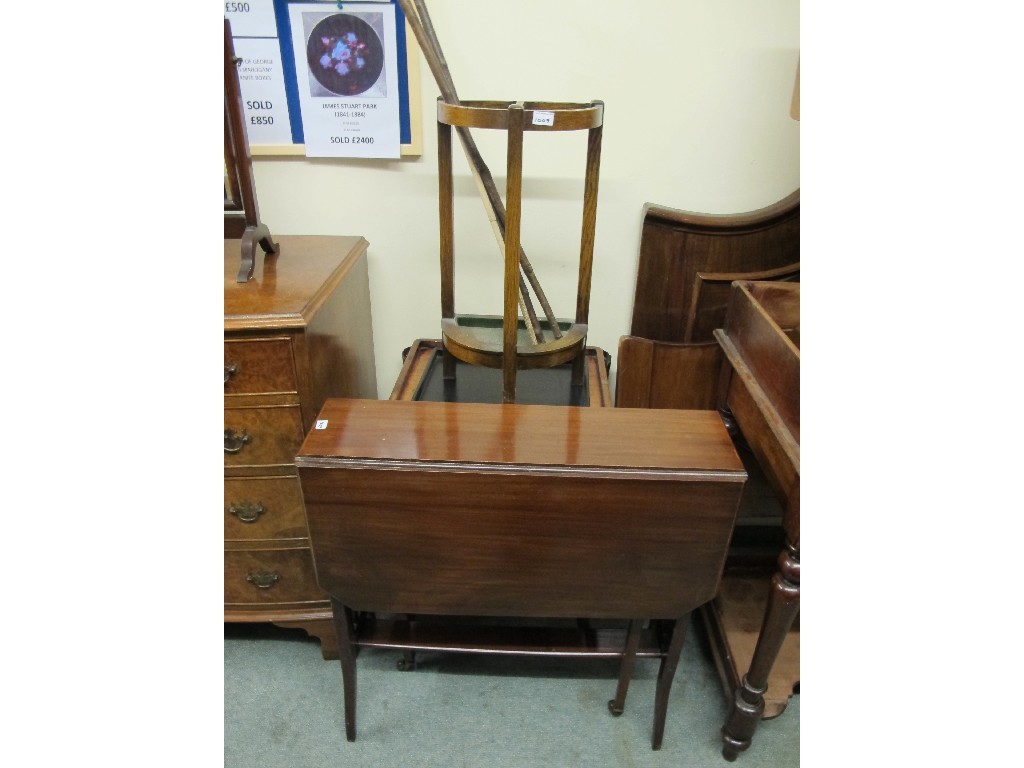 Appraisal: Chinese tray top table mahogany Sutherland table oak stick stand