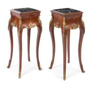 Appraisal: A Pair of Louis XV Style Gilt Metal Mounted Kingwood