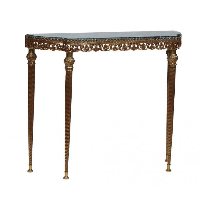 Appraisal: French Louis XVI Style Ormolu Mounted Walnut Marble Top Console