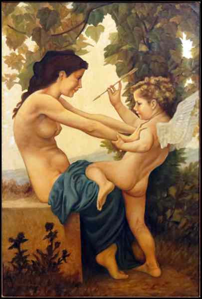 Appraisal: AFTER WILLIAM BOUGUEREAU - YOUNG GIRL DEFENDING HERSELF AGAINST EROS