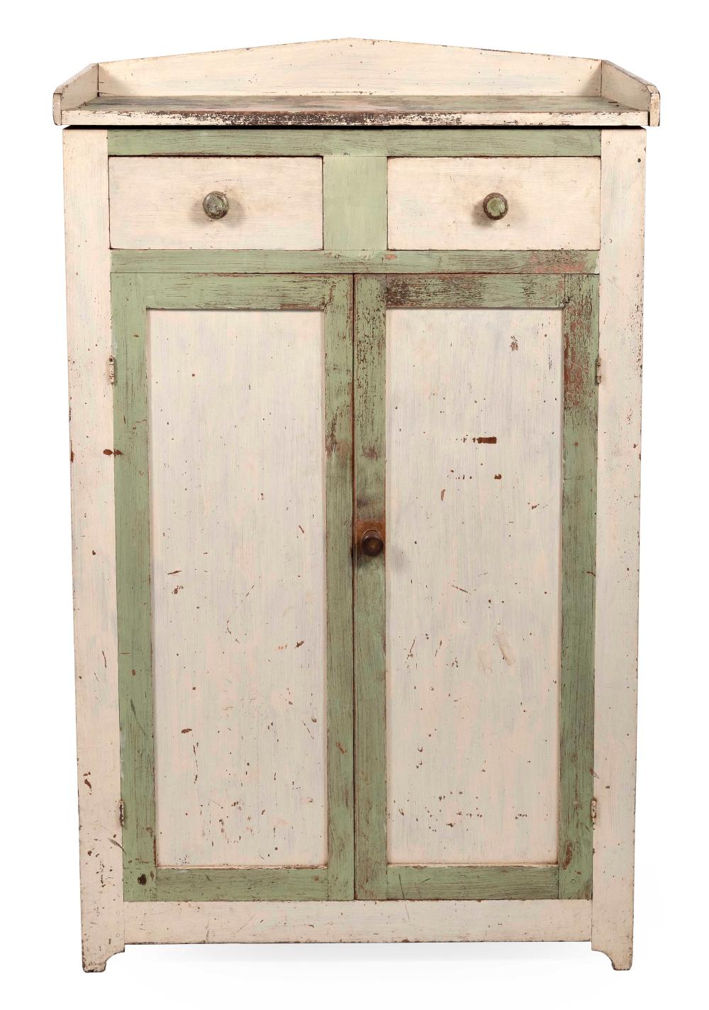 Appraisal: PAINTED JELLY CUPBOARD TH CENTURY HEIGHT WIDTH DEPTH PAINTED JELLY