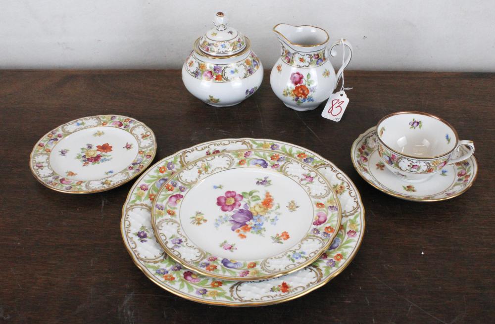 Appraisal: GERMAN SCHUMANN EMPRESS DRESDEN FLOWERS CHINA SET piece comprised of