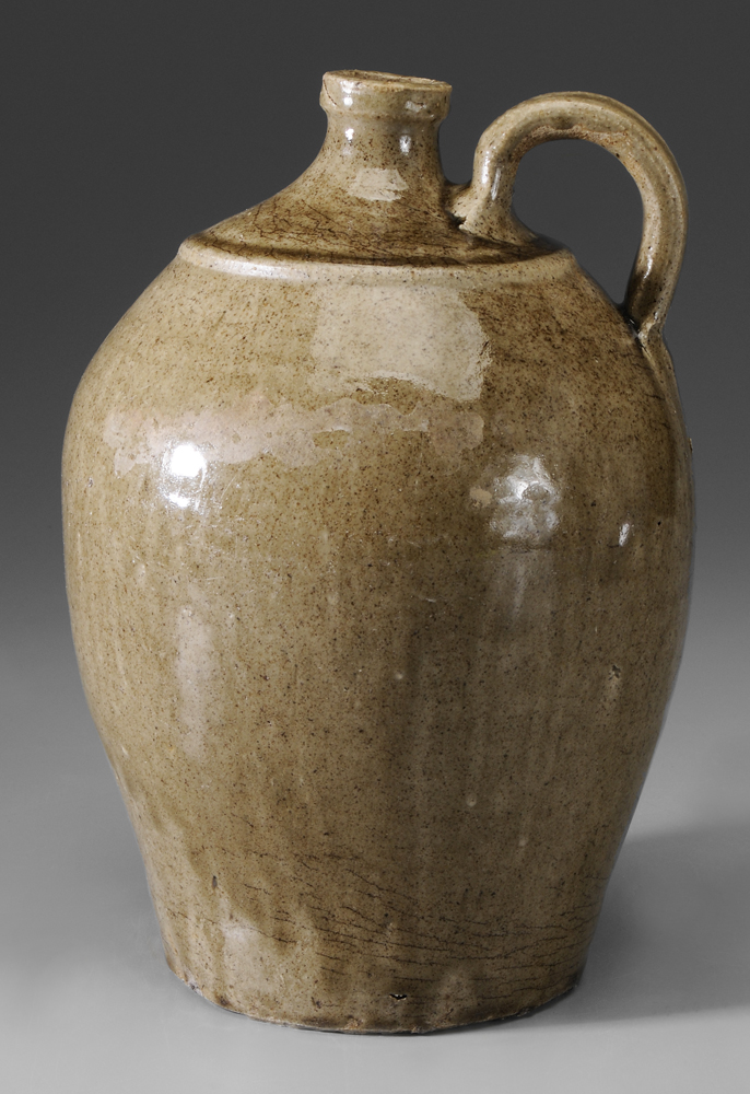 Appraisal: Alkaline-Glazed Stoneware Jug possibly Edgefield District mid to late th